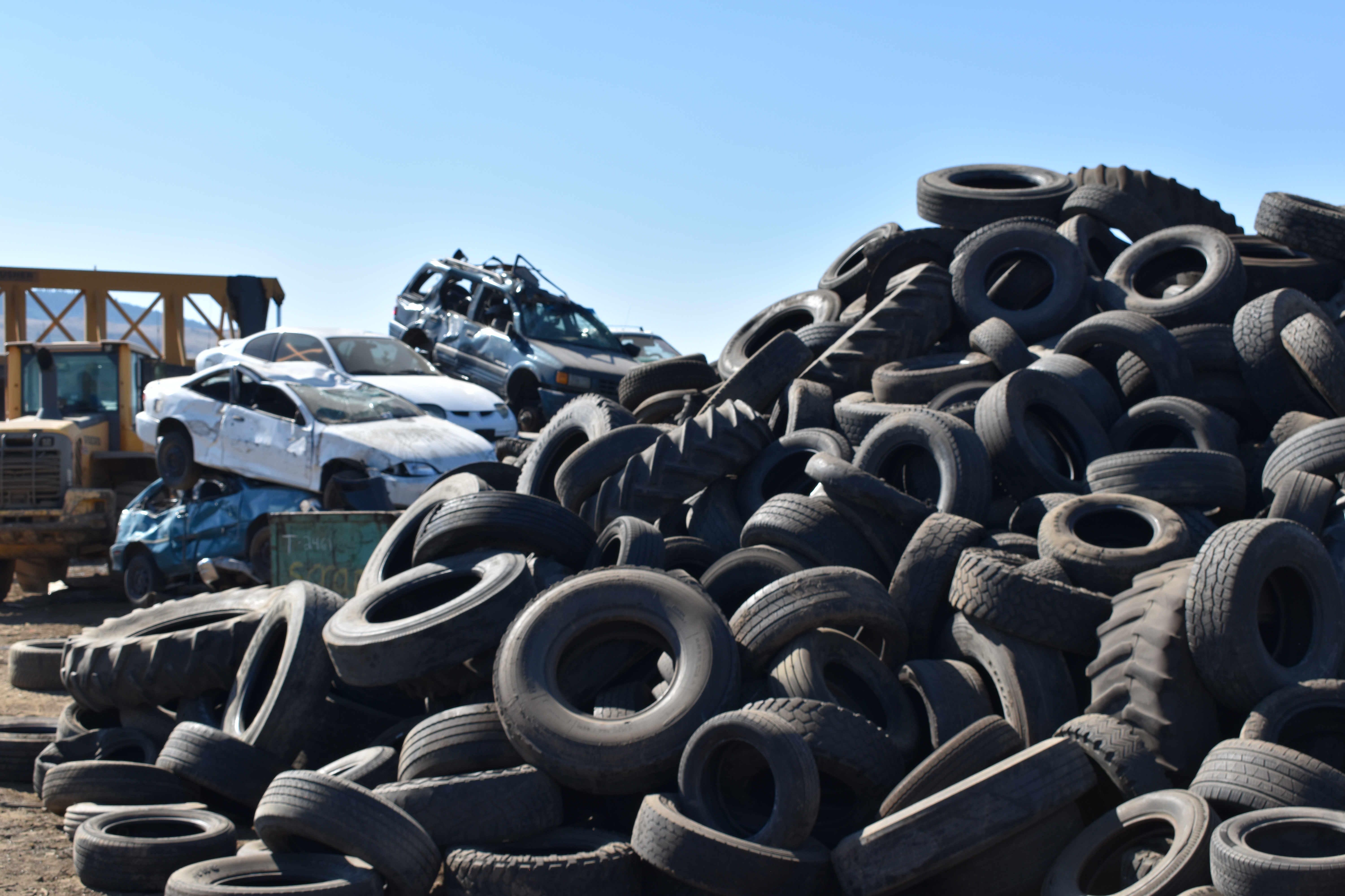 Picture of our pile of tires that has yet to be recycled