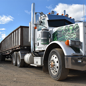 One of our trucks with a trailer